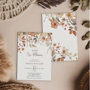 Wildflower Boho Floral Baby Shower Invitation