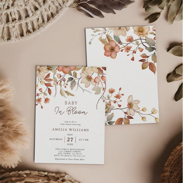 Wildflower Boho  Floral Baby Shower Invitation (Creator Uploaded)