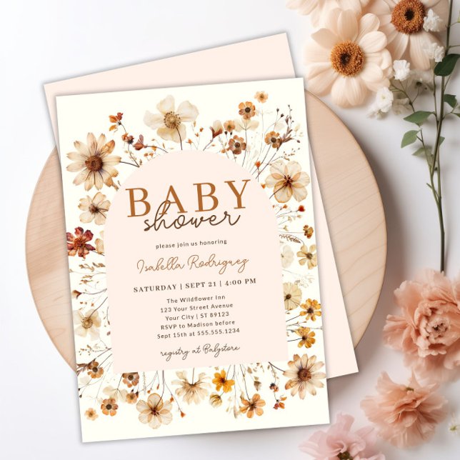 Wildflower Boho Floral Baby Shower Invitation (Wildflower Boho Floral Baby Shower Invitation)
