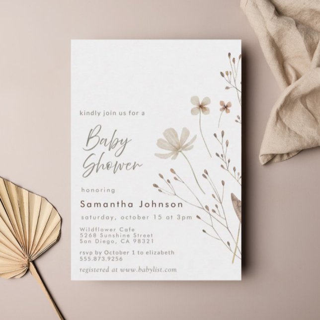 Wildflower Boho Floral Baby Shower Invitation (Creator Uploaded)