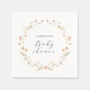 Wildflower Boho Floral Baby Shower Napkin