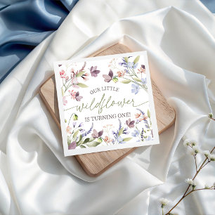 Wildflower Boho Floral Birthday Napkin