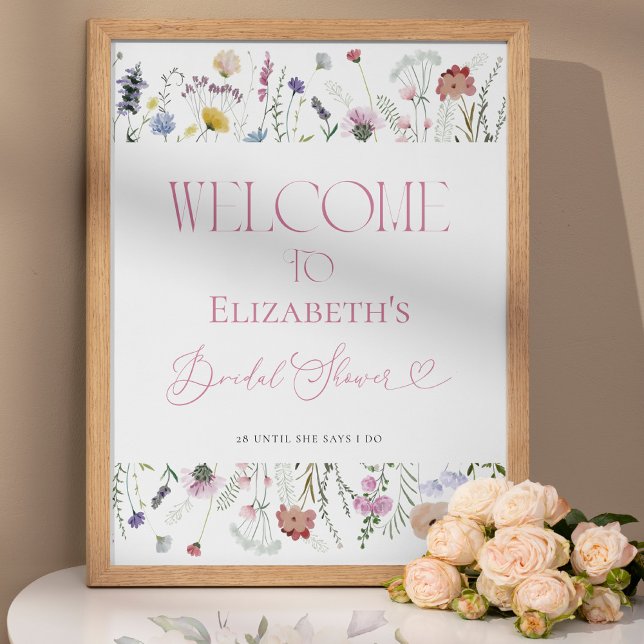 Wildflower Boho Floral Bridal Shower Welcome Sign (Creator Uploaded)
