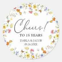 Wildflower Boho Floral Cheers Wedding Anniversary
