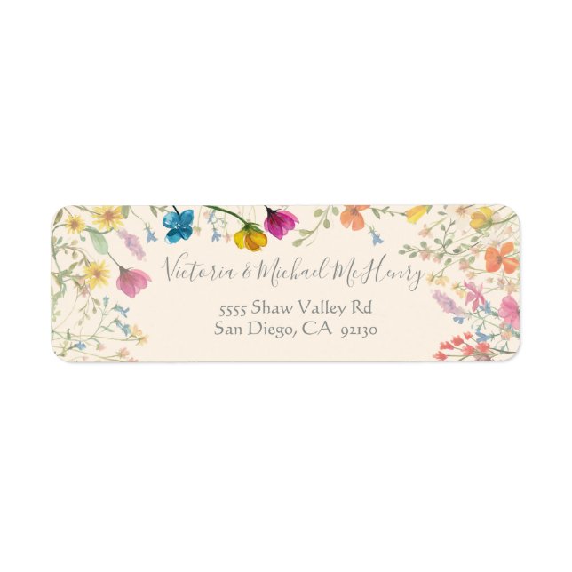 Wildflower Boho Floral Garden return address (Front)