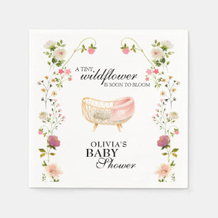 Wildflower Boho Floral Gender Neutral Baby Shower Napkin
