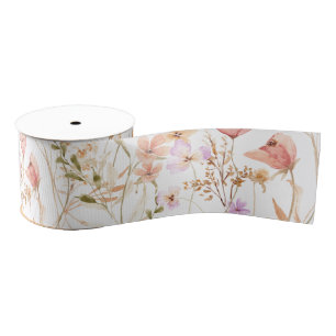Wildflower Boho Floral Ribbon Grosgrain Ribbon