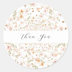 Wildflower Boho Floral Wedding Classic Round Sticker