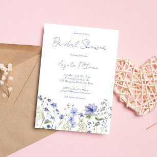 Wildflower boho flowers bridal shower invitation