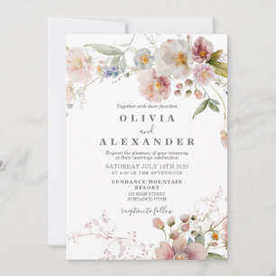 Wildflower Boho garden floral Invitation