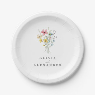 Wildflower Boho garden floral Paper Plate