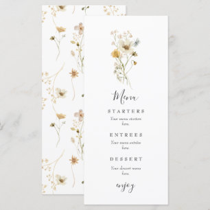Wildflower Boho Garden Floral Wedding Menu