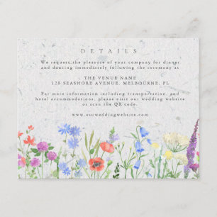 Wildflower Boho Garden Wedding Details Enclosure Card