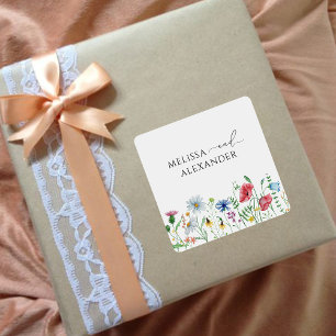 Wildflower Boho Garden Wedding Envelope Seals
