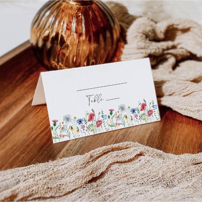 Wildflower Boho Garden Wedding Folded Place Card (Creator Uploaded)