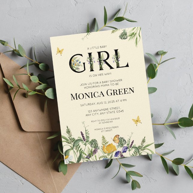 Wildflower Boho Girl Baby Shower Invitation (Creator Uploaded)