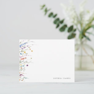 Wildflower Boho Personalised Stationery Note Card