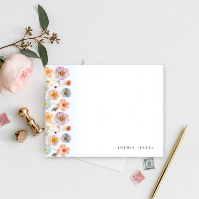 Wildflower Boho Personalised Stationery Note Card (Creator Uploaded)