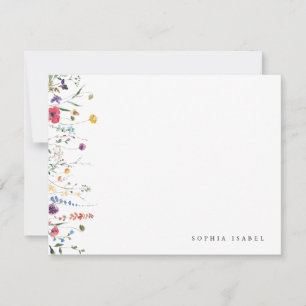Wildflower Boho Personalised Stationery Note Card