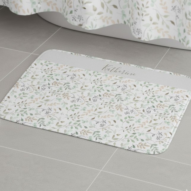   Wildflower Boho Personalized  Bath Mat (Creator Uploaded)