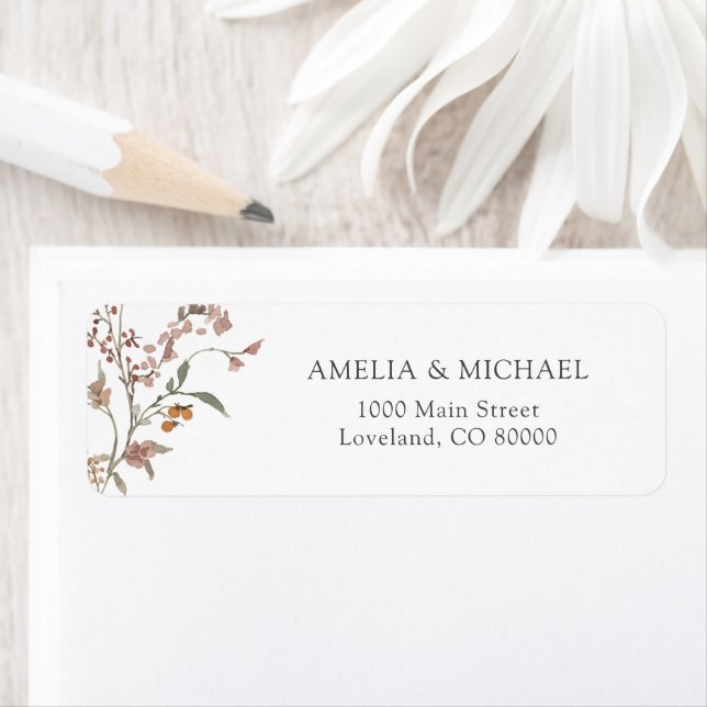 Wildflower Boho Return Address Label (Insitu)