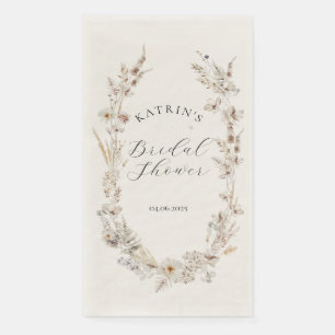 Wildflower Boho Rustic Elegant Bridal Shower Napkin