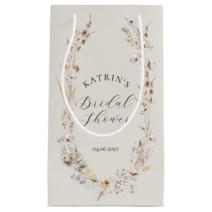 Wildflower Boho Rustic Elegant Bridal Shower Small Gift Bag