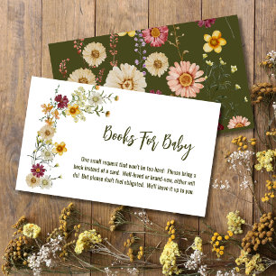 Wildflower boho sage green books for baby enclosure card