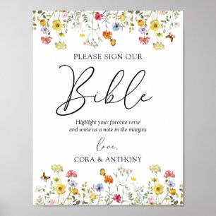 Wildflower Boho Sign Our Bible Wedding Sign