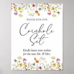 Wildflower Boho Sign Our Cornhole Set Wedding Sign