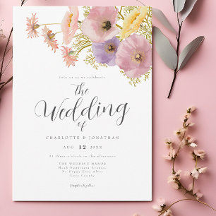 Wildflower Boho Spring Wedding Invitation