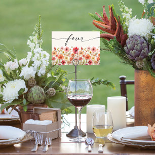 Wildflower Boho Table Cards Number Four