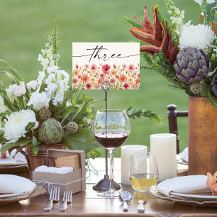 Wildflower Boho Table Cards Number Three