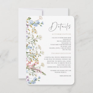 Wildflower Boho Wedding Details Card
