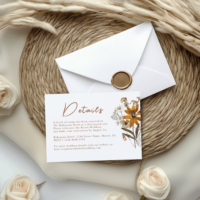  Wildflower Boho Wedding Details Enclosure Card (Creator Uploaded)