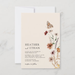 Wildflower Boho Wedding Invitation