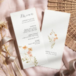 Wildflower Boho Wedding Menu<br><div class="desc">Floral Boho Wedding Menu. This stylish & elegant wedding menu features gorgeous hand-painted watercolor wildflowers arranged as a lovely bouquet perfect for spring,  summer,  or fall weddings. Find matching items in the Boho Wildflower Wedding Collection.</div>