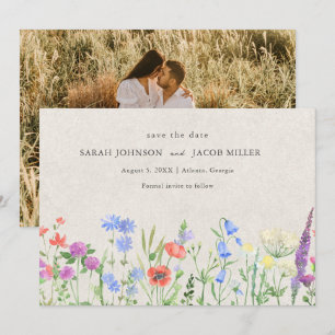 Wildflower Boho Wedding Photo Save The Date