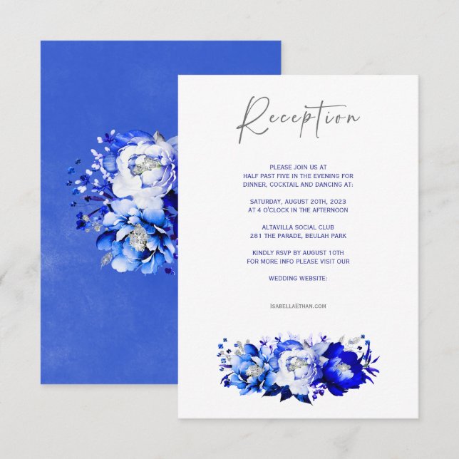 Wildflower Boho Wedding Reception Card (Front/Back)