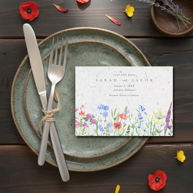 Wildflower Boho Wedding Save The Date (Wildflower Boho Garden Wedding Save the Date)