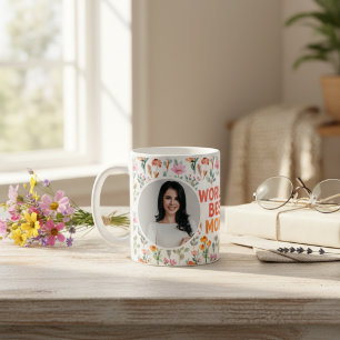 Wildflower Boho World's Best Mum Photo Mother's Da Coffee Mug