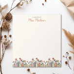 Wildflower Book Border Teacher Personalised Notepad<br><div class="desc">Embrace the love for literature with our charming Wildflower Book Border Teacher Appreciation Personalised Notepad, featuring a delightful border adorned with books and wildflowers at the bottom. Crafted for book enthusiasts and school librarians, this notepad is the perfect teacher gift or desk decor, infusing any workspace with a touch of...</div>