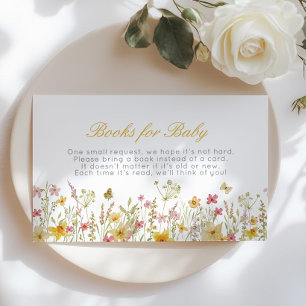 Wildflower Book for baby ticket Yellow Floral Enclosure Card