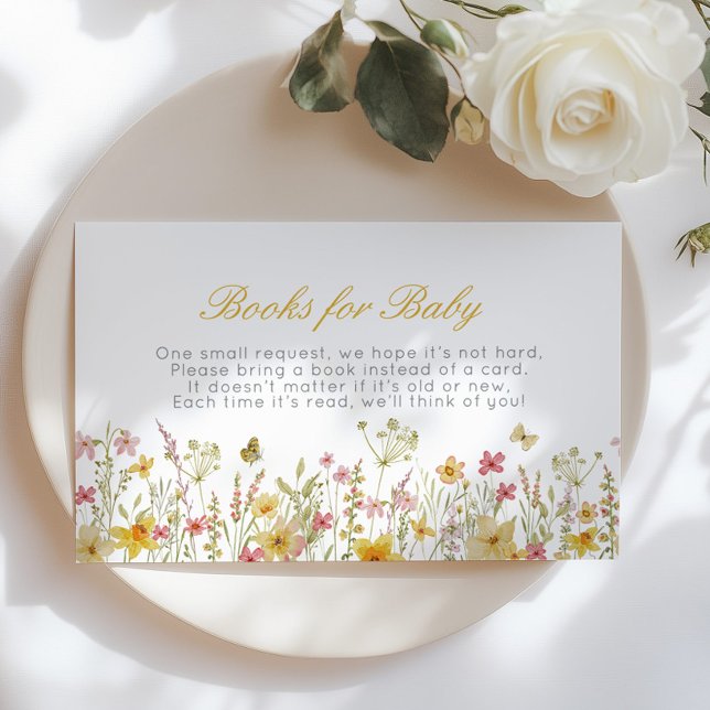 Wildflower Book for baby ticket Yellow Floral Enclosure Card (Creator Uploaded)