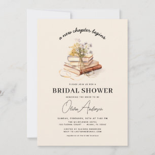 Wildflower Book New Chapter Begins Bridal Shower Invitation