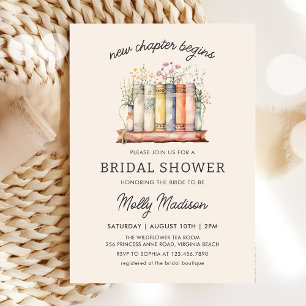 Wildflower Book New Chapter Begins Bridal Shower Invitation