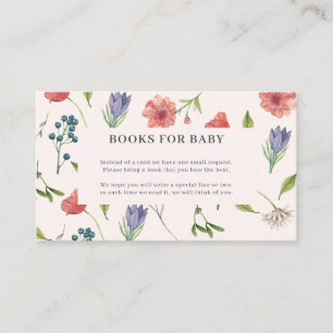 Wildflower Book Request for Baby Shower Enclosure Card