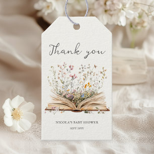 Wildflower   Book Theme Baby Shower Favor Tags