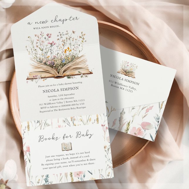 Wildflower | Book Theme Baby Shower Invitation (Creator Uploaded)