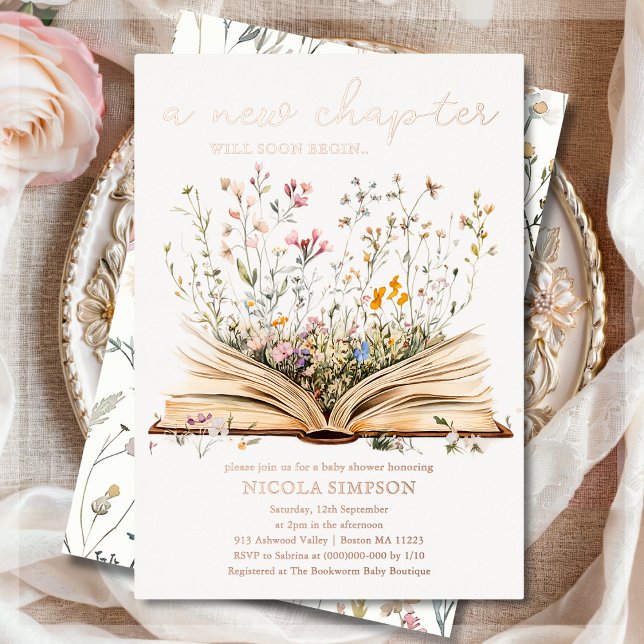 Wildflower | Book Theme Baby Shower Invitation (Creator Uploaded)